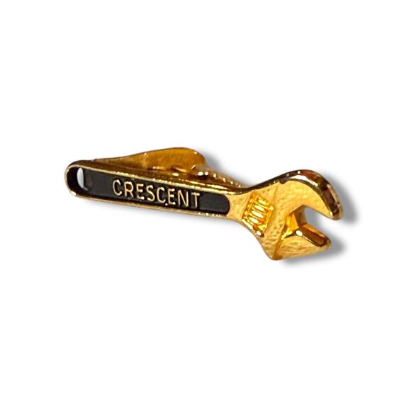 Vintage Kinney Co. Tie Clip Mens Crescent Gold Tone Crescent Wrench